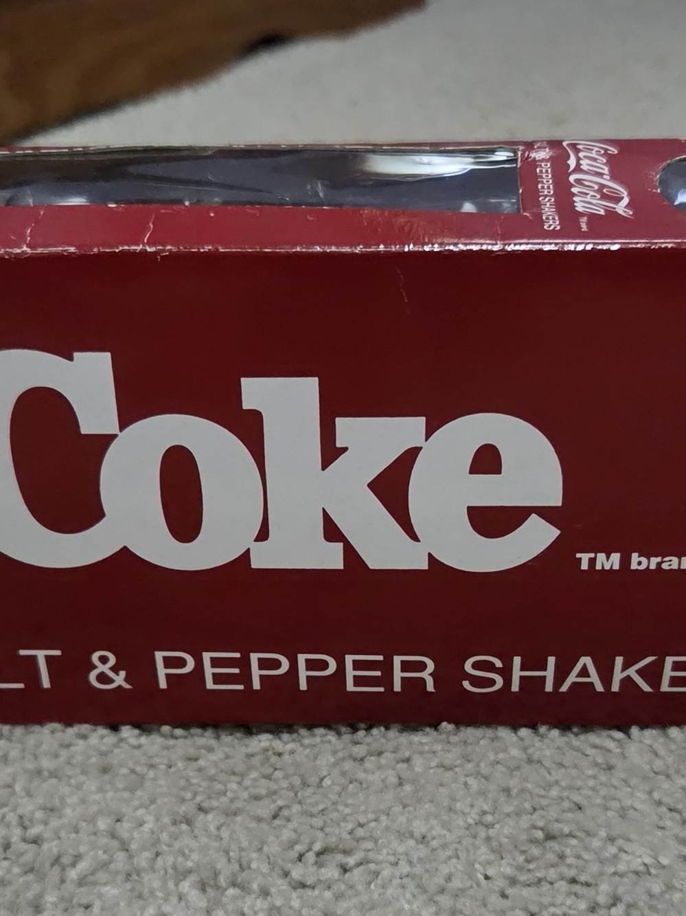 1993 Coca Cola Gas Pump Red Salt & Pepper Shaker Set Boxed
